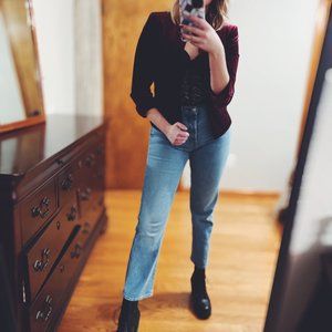 Tahari Red/Merlot Velvet  Vintage Blazer, Size 2